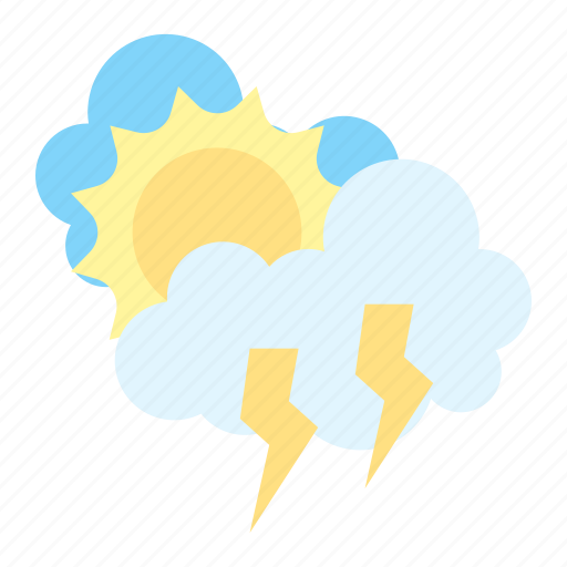 Climate, cloud, forecast, sky, sunny, thunder, weather icon - Download on Iconfinder