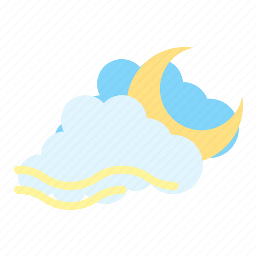 Climate, cloud, forecast, night, sky, weather, windy icon - Download on Iconfinder