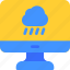 monitor, weather, cloud, rain, tv 