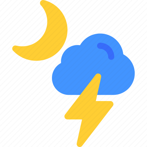 Weather, cloud, crescent, moon, thunder, night icon - Download on Iconfinder