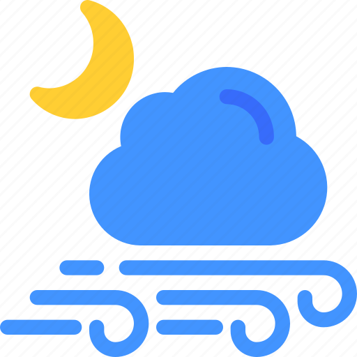 Weather, cloud, crescent, moon, wind, night icon - Download on Iconfinder
