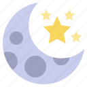 crescent, moon, night, phase, clear, star