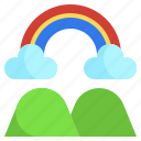 rainbow, cloud, weather, meteorology, forecast, mountain