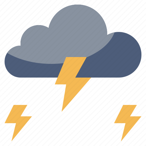 Cloudy, meteorology, nature, rain, storm, thunder, weather icon - Download on Iconfinder
