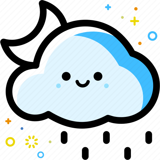 Weather, cloud, rain, moon, forecast, night icon - Download on Iconfinder