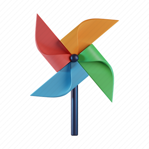 Pinwheel, toy, wind, play, windmill 3D illustration - Download on Iconfinder