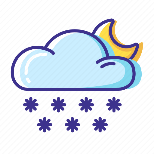 Cloud, moon, snow, weather icon - Download on Iconfinder