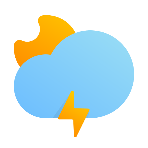 Thunder, night, moon, cloud, weather, forecast, climate icon - Free download