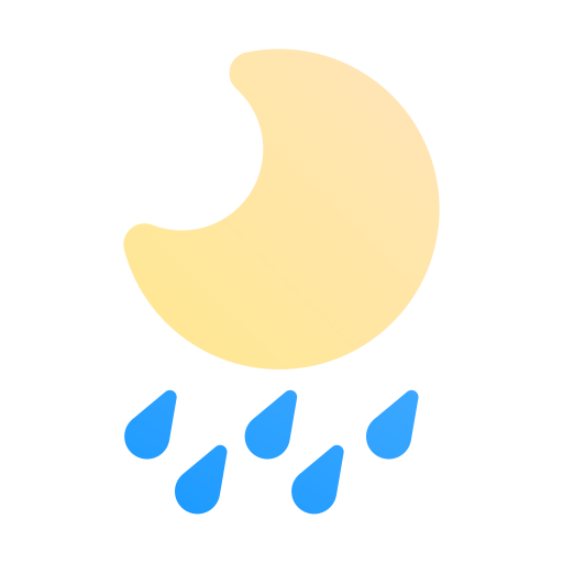 Rain, night, moon, weather, forecast, climate icon - Free download