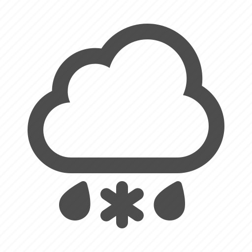 Weather, freezing rain, sleet, raining, cloud icon - Download on Iconfinder