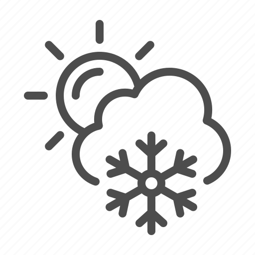Weather, cloud, winter, sun, snowflake, snowing icon - Download on Iconfinder