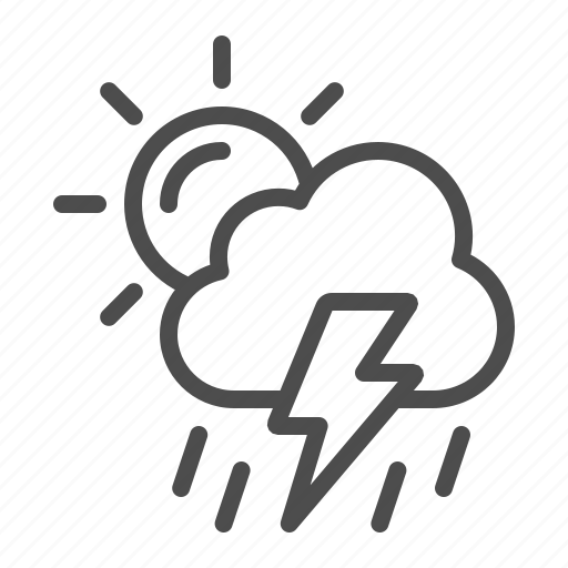 Weather, storm, rain, raining, lightning bolt, cloud, sun icon - Download on Iconfinder