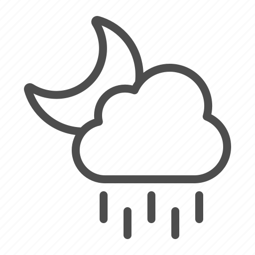 Weather, night, moon, cloud, rain, raining icon - Download on Iconfinder
