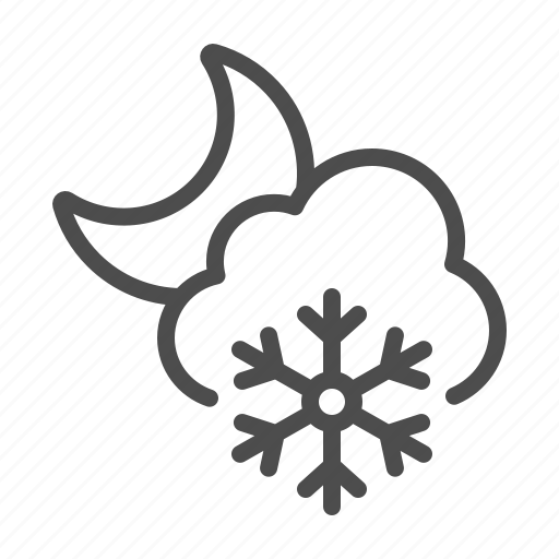 Winter, snowing, snowflake, snow, cloud, moon, weather icon - Download on Iconfinder
