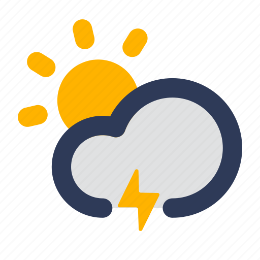 Cloud, sun, thunder, weather, forecast, rain, climate icon - Download on Iconfinder