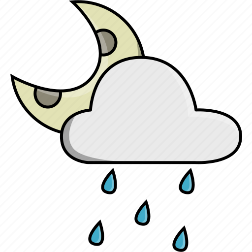 Cloud, moon, nature, rain, rainy, storm, weather icon - Download on Iconfinder