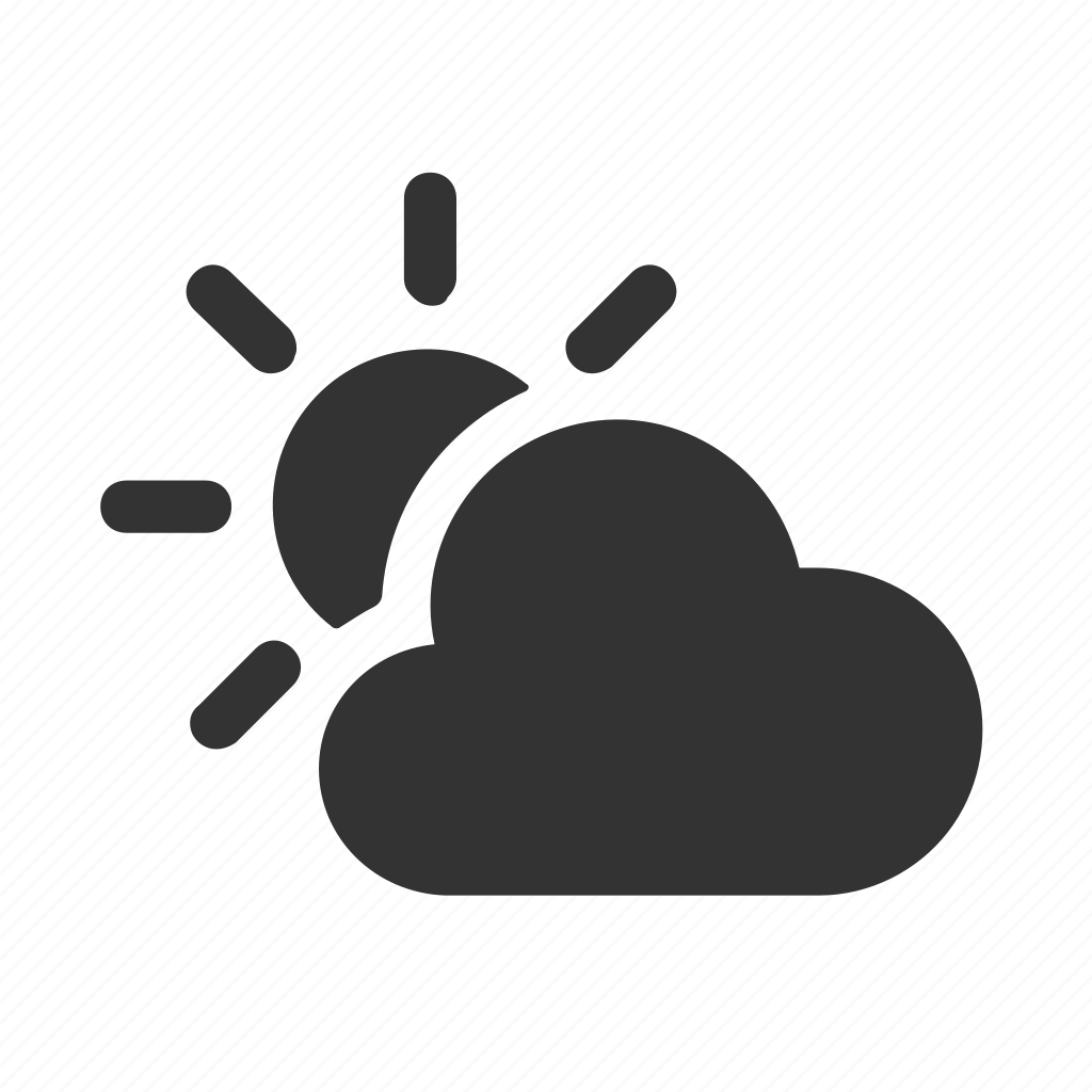 Apple, cloud, cloudy, nebulosity, partly cloudy, sun, weather icon ...