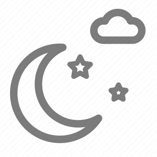 Cloud, moon, moonlight, night, sky, star, weather icon - Download on Iconfinder