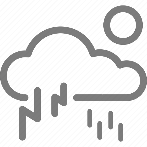 Cloud, lightning, rain, sun, thunder, thunderbolt, weather icon - Download on Iconfinder