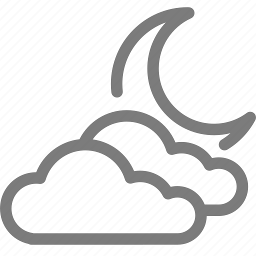 Cloud, cloudy, moon, moonlight, night, weather icon - Download on Iconfinder