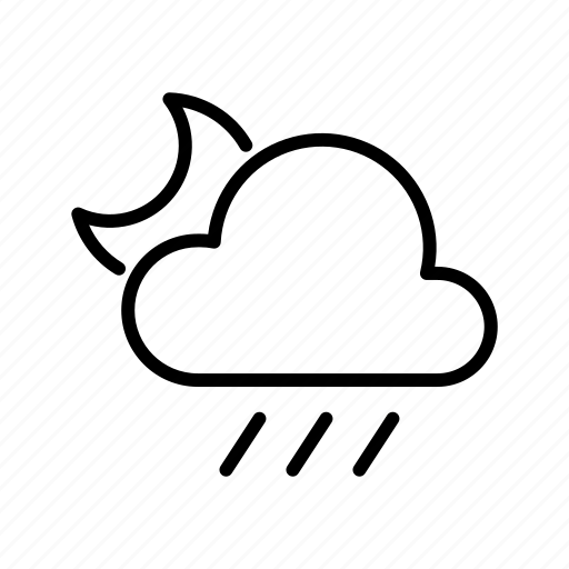 Rainy, night, moon, cloudy, weather, overcast, forecast icon - Download on Iconfinder