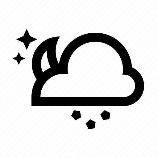 Cloud, hail, meteorology, moon, night, weather icon - Download on Iconfinder