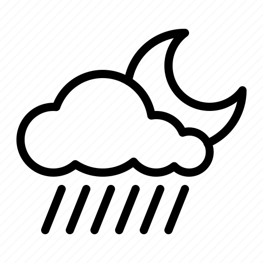 Climate, cloud, forecast, moon, rain, rainy, weather icon - Download on Iconfinder