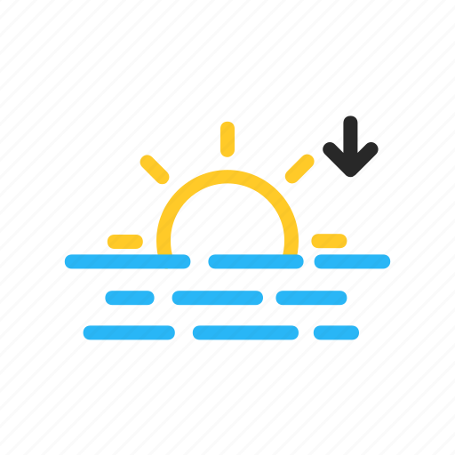 Color, evening, forecast, line, sun, sunset, weather icon - Download on Iconfinder