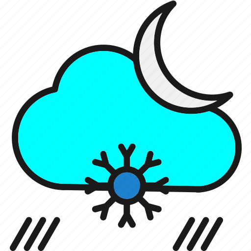 Falling, moon, snow, snowfall, weather icon - Download on Iconfinder
