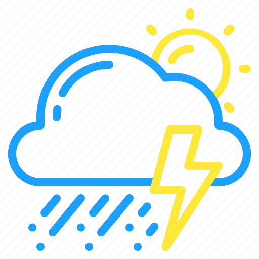 Cloud, day, hail, storm, sun, thunder, weather icon - Download on Iconfinder
