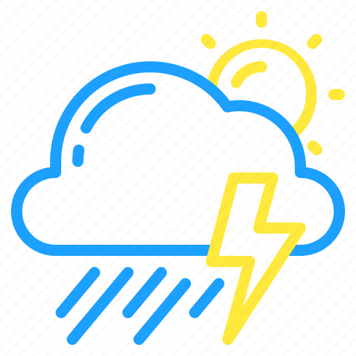 Cloud, day, sun, thunder, thunderstorm, weather icon - Download on Iconfinder