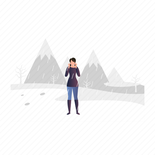 Rainy, season, girl, standing, weather icon - Download on Iconfinder