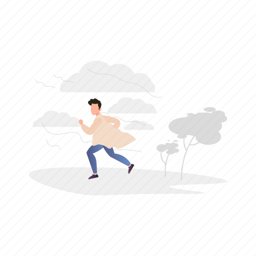 Windy, weather, boy, running, breeze icon - Download on Iconfinder