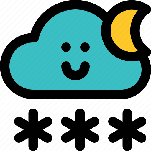 Snow, night, cold, overcast, cloud, element, weather icon - Download on Iconfinder