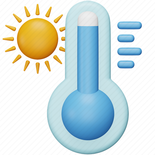 High, weather, temperature, degrees, thermometer, heat, celsius 3D illustration - Download on Iconfinder