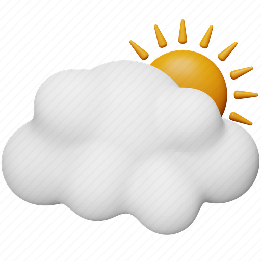 Partly, sunlight, weather, cloud, sun, forecast, cloudy 3D illustration - Download on Iconfinder