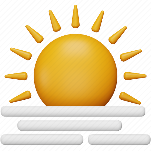 Sunrise, weather, sun, morning, sunset, forecast, horizon 3D illustration - Download on Iconfinder