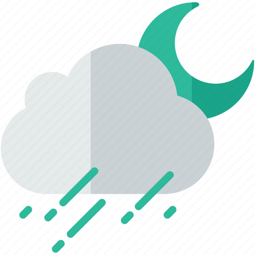 Cloud, forecast, night, rainy, weather icon - Download on Iconfinder