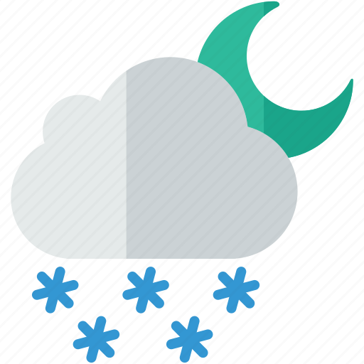 Forecast, moon, night, snow, snowy, weather icon - Download on Iconfinder