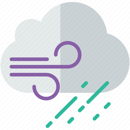 Forecast, rain, weather, windy icon - Download on Iconfinder