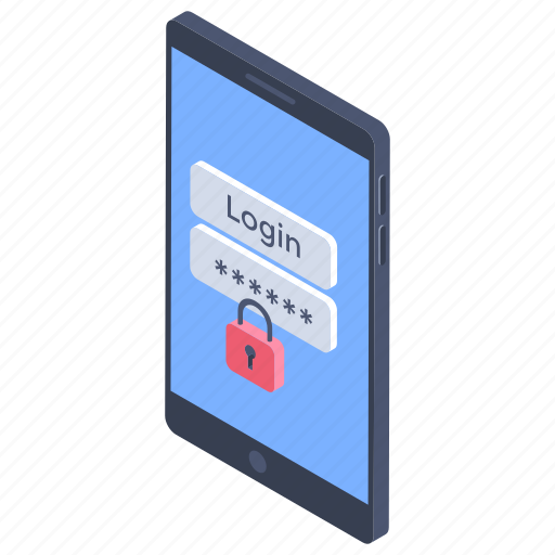 Login screen, mobile access, mobile login, mobile password, sign in icon - Download on Iconfinder
