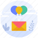 contact, email, envelope, send, ballon