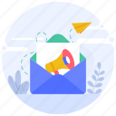 email, envelope, letter, mail, marketing, megaphone, promotion