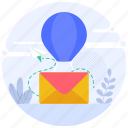 dispatch, email, informing, letter, marketing, post, send