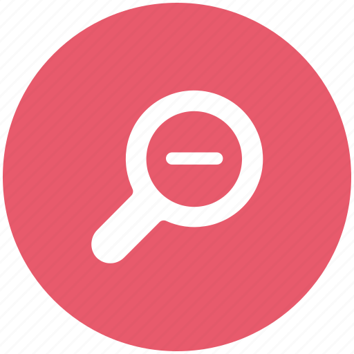 Glass, magnifier, magnifying glass, minus sign, zoom, zoom out icon - Download on Iconfinder