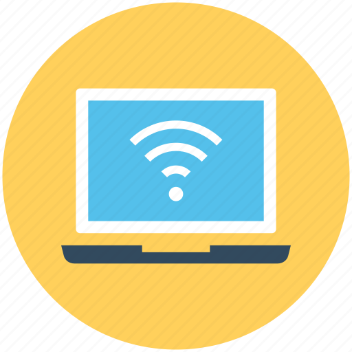 Internet connected, laptop, wifi connection, wifi signals, wireless internet icon - Download on Iconfinder