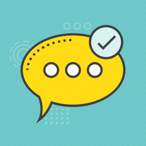 Chat bubble, comments success, sent message, speech bubble icon - Download on Iconfinder