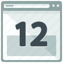 browser, calendar, date, website, interface