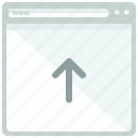 arrow, browser, upload, website