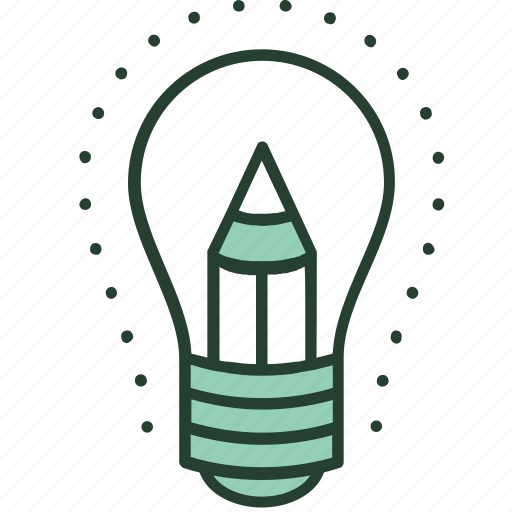 Bulb, creative, idea, imagination, innovation, light, pencil icon - Download on Iconfinder